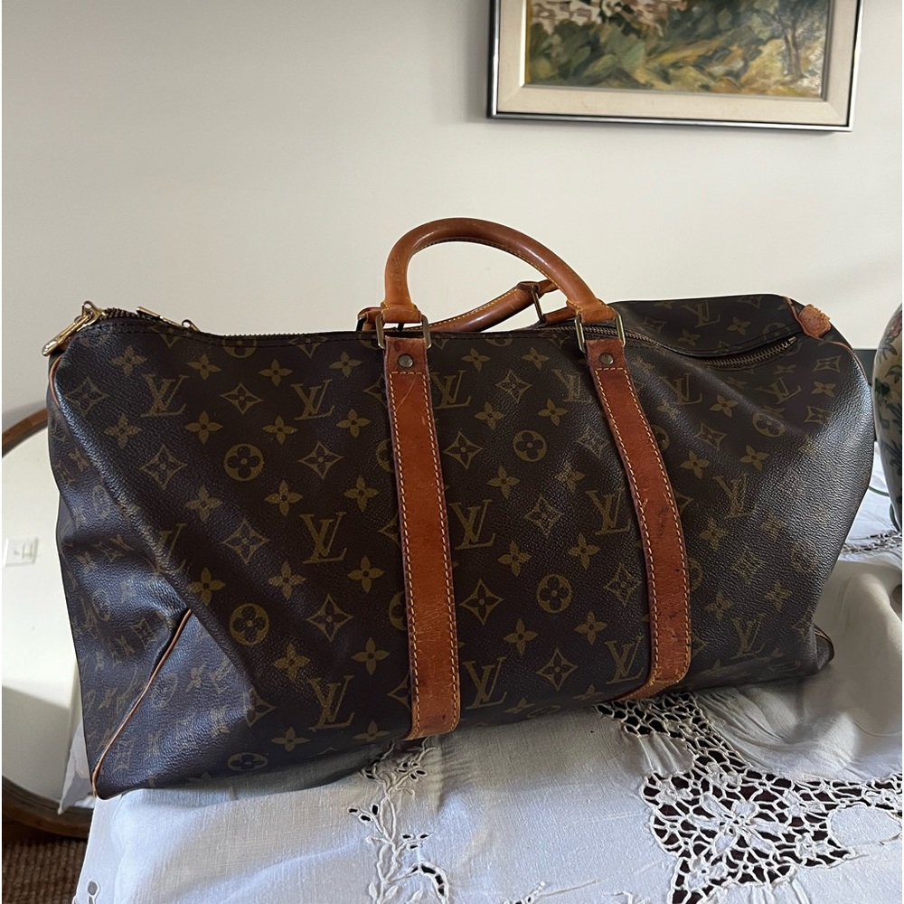 Louis Vuitton Brown Monogram Keepall 50 Duffel Bag